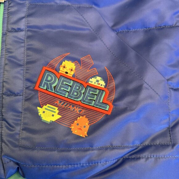 Disney Star Wars Galactic Empire Puffer‎ Vest Youth Size 11/12 Full Zip Blue - Picture 4 of 8